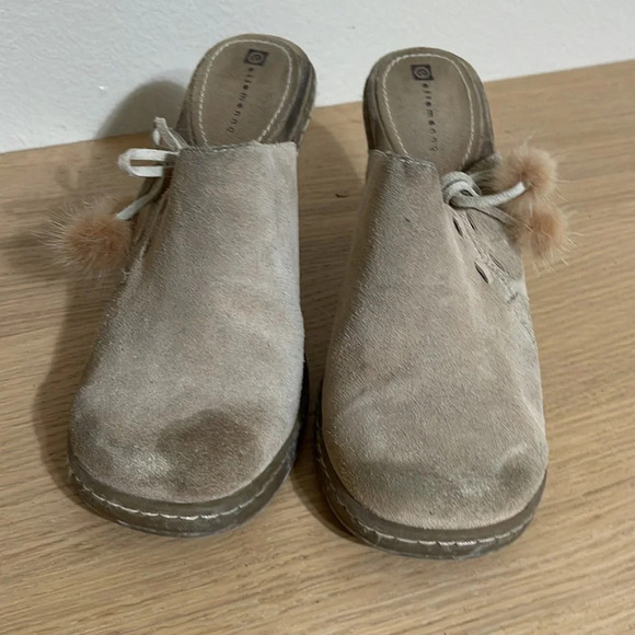 VINTAGE EllEMENNO SUEDE LEATHER HIGH HEEL MULES Size 10 - Picture 11 of 16